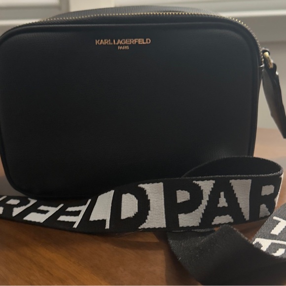 Karl Lagerfeld Black Travel Crossbody with Logo Strap - Picture 7 of 15